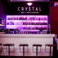 Crystal BAR - Dibondový panel, panel polepený hnědou fólií, písmena opálová před rovinou dibondu 7 mm podsvětleno led diodami
 <div class="gallery-item-img-tags">bondové panely | jednostranné panely</div>