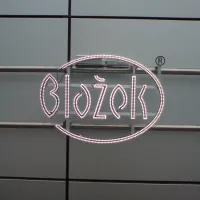 Blažek Arkády Pankrác- Samostatná písmena na společném rámu rám uchycen pomocí objímek k nerezovým trubkám svítící led pásek zafrézovaný do obvodu písmen
 
 <div class="gallery-item-img-tags">samostatná písmena | atypická reklama</div>